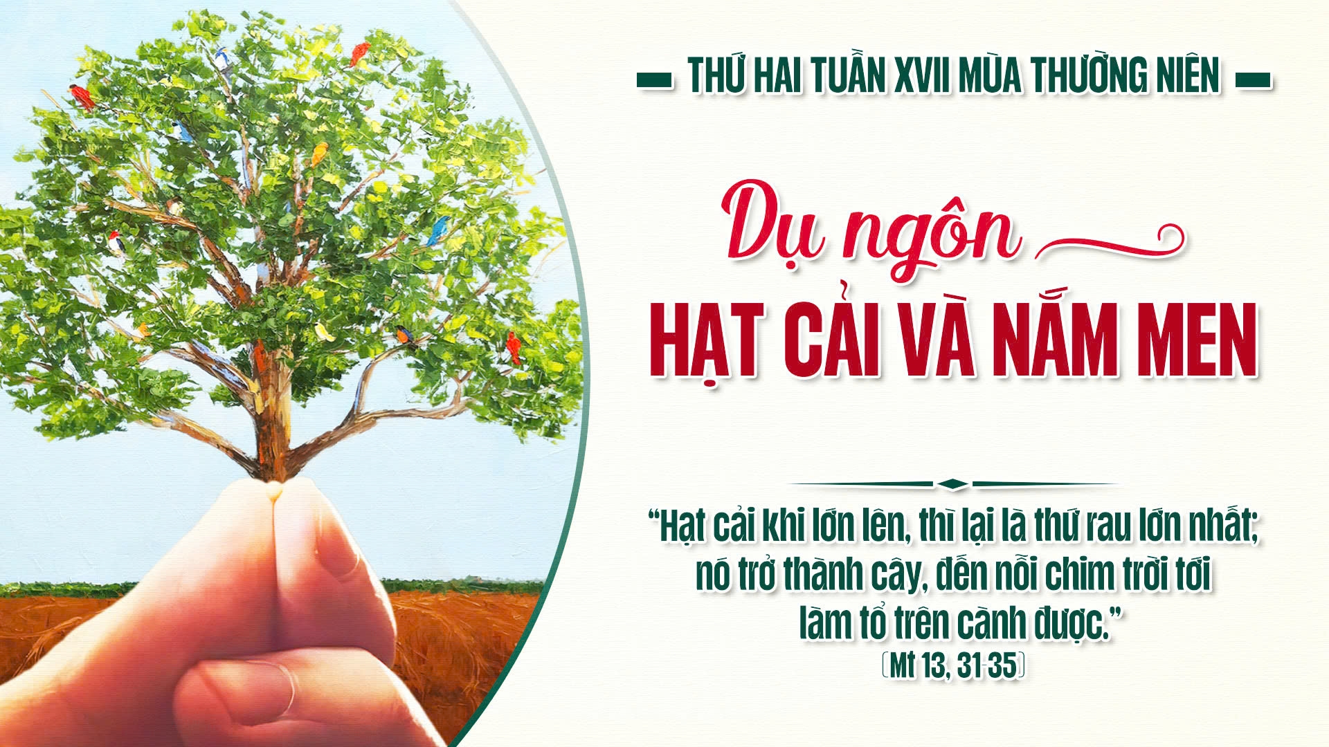 Suy Niệm Lời Chúa | Thứ Hai Sau Chúa Nhật Tuần XVII Mùa Thường Niên | Mt 13,31-35 | Phút Cầu Nguyện